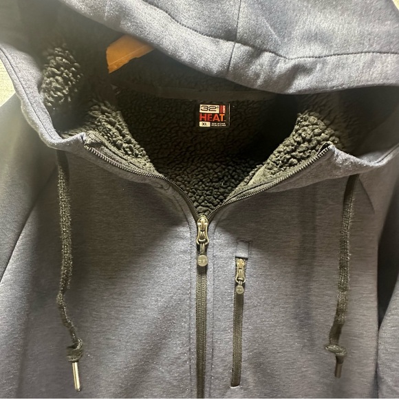 32 Degrees Men's Dark Blue Sherpa-Lined Full Zip-Up Hoodie Jacket XL - Picture 4 of 11